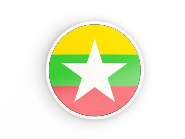 Flag of myanmar. Round icon with frame — Stock Photo, Image