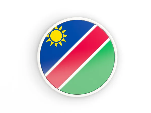 Vlag van Namibië. Ronde pictogram met frame — Stockfoto