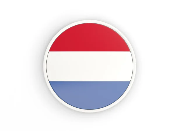 Flag of netherlands. Round icon with frame — Stock Photo, Image