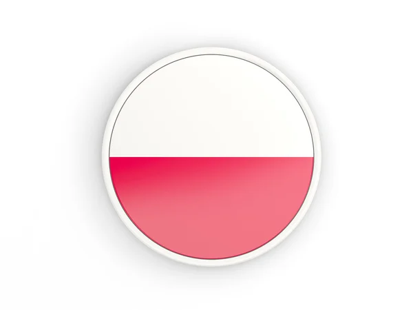 波兰的旗子。圆形图标与框架 — 图库照片