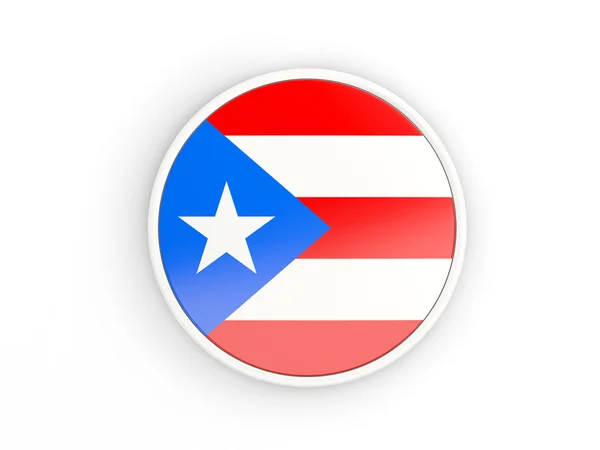 Flag of puerto rico. Round icon with frame — Stock Photo, Image