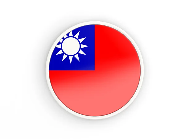 中華民国の旗。フレームに丸いアイコン — ストック写真