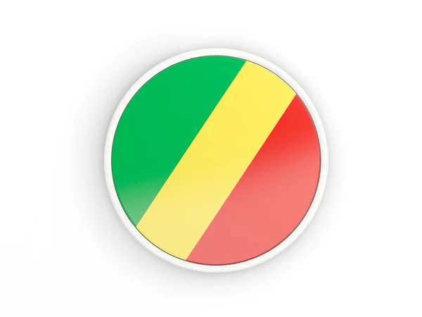 Flag of republic of the congo. Round icon with frame — Stock Photo, Image