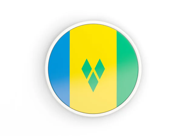 Flag of saint vincent and the grenadines. Round icon with frame — Stock Photo, Image