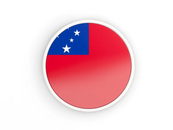 Flag of samoa. Round icon with frame — Stock Photo, Image