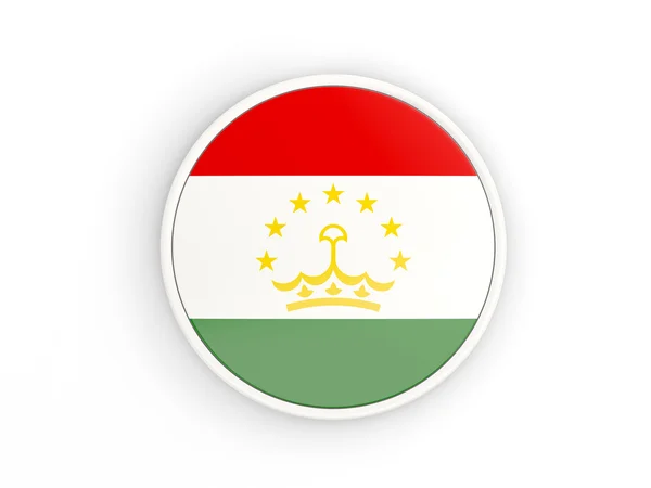 Flagga Tadzjikistan. Runda ikonen med ram — Stockfoto
