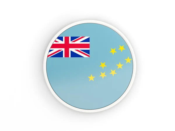 Bandiera di Tuvalu. Icona rotonda con cornice — Foto Stock