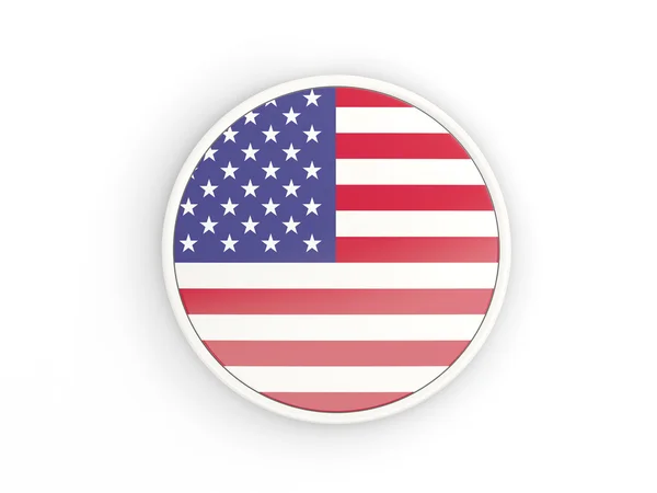 Flag of united states of america. Round icon with frame — Stock Photo, Image