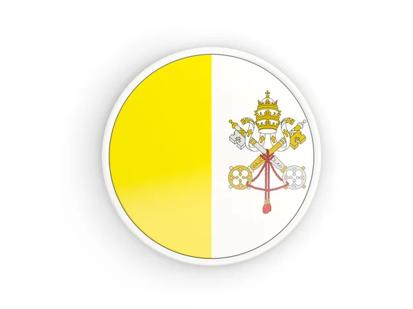 Bandeira da cidade vaticana. Ícone redondo com quadro — Fotografia de Stock