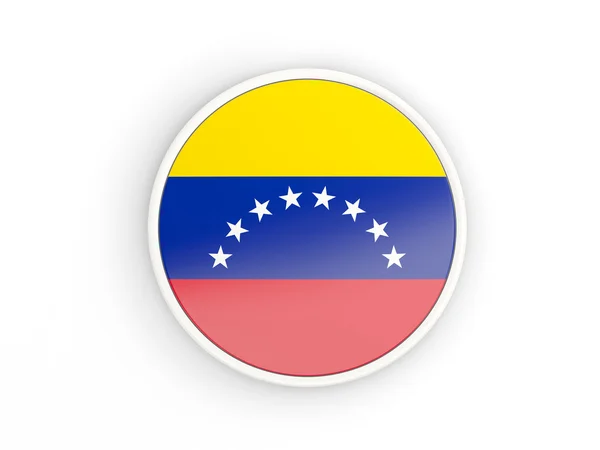 Flag of venezuela. Round icon with frame — Stock Photo, Image