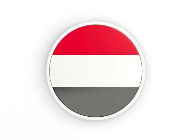 Bandera de yemen. Icono redondo con marco — Foto de Stock