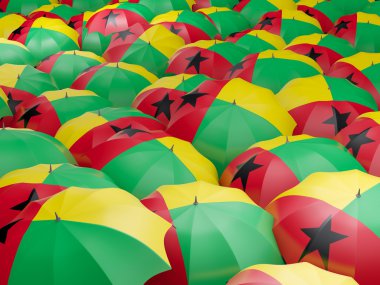 Şemsiye ile Gine bissau Cumhuriyeti bayrağı