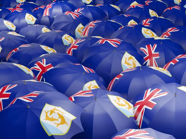 Umbrellas with flag of anguilla — Stock Photo, Image