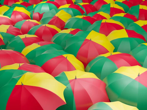 Esernyők, benin zászlaja — Stock Fotó