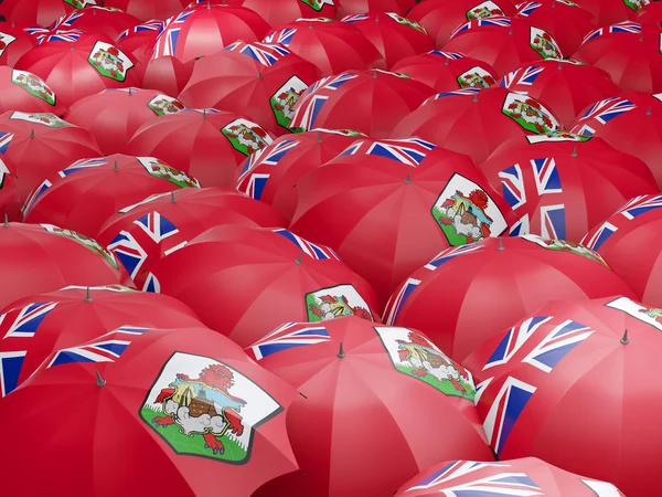 Umbrellas with flag of bermuda — Stock Photo, Image