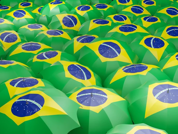 Guarda-chuvas com bandeira do brasil — Fotografia de Stock