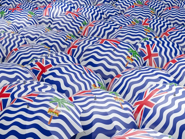 Umbrellas with flag of british indian ocean territory — Stock Photo, Image