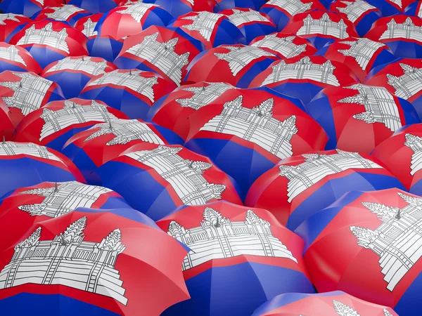 Paraguas con bandera de cambodia — Foto de Stock