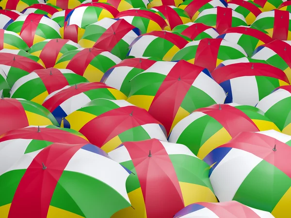 Esernyők a Közép-afrikai Köztársaság zászlaja — Stock Fotó