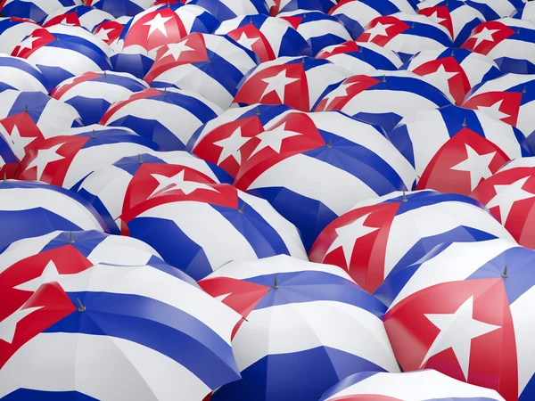 Paraplyer med flagga Kuba — Stockfoto