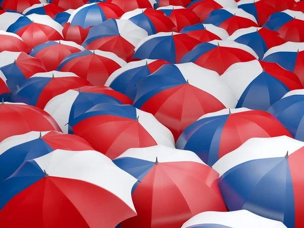 Guarda-chuvas com bandeira da República Checa — Fotografia de Stock