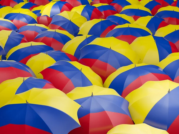 콜롬비아의 국기와 우산 — 스톡 사진