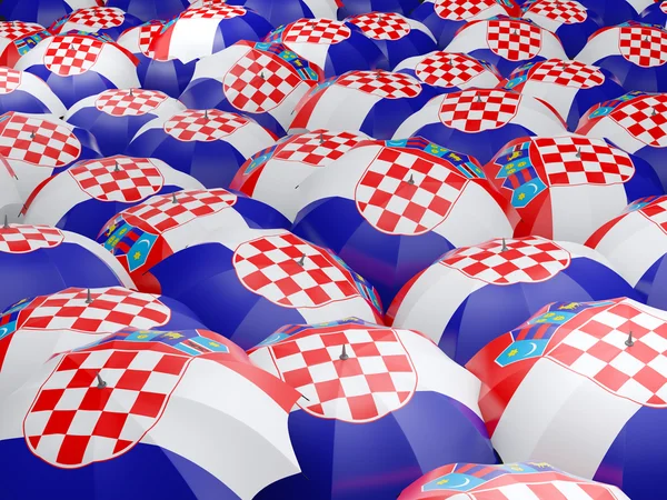 Parapluies avec drapeau de croatie — Photo