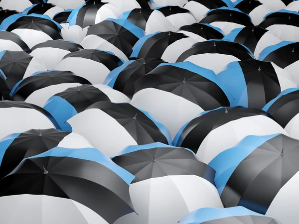 Umbrellas with flag of estonia — Stock Photo, Image