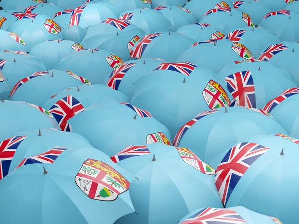 Umbrellas with flag of fiji — Stock Photo, Image