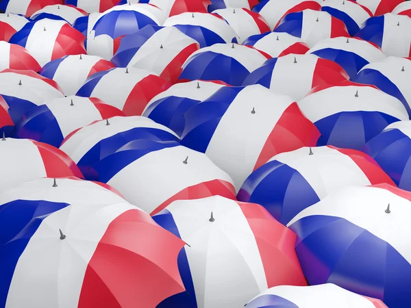 프랑스의 국기와 우산 — 스톡 사진