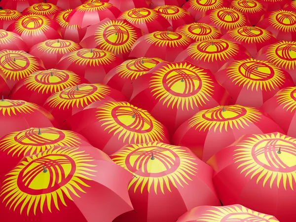 Umbrellas with flag of kyrgyzstan — Stock Photo, Image