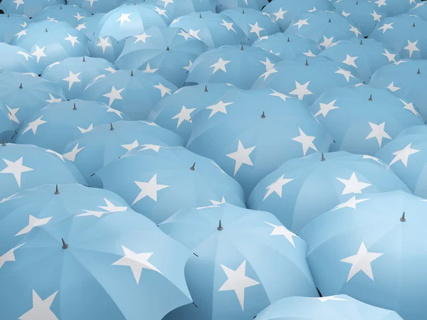 Guarda-chuvas com bandeira de micronésia — Fotografia de Stock