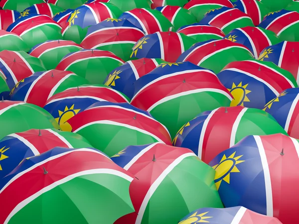 Paraplyer med flagga namibia — Stockfoto