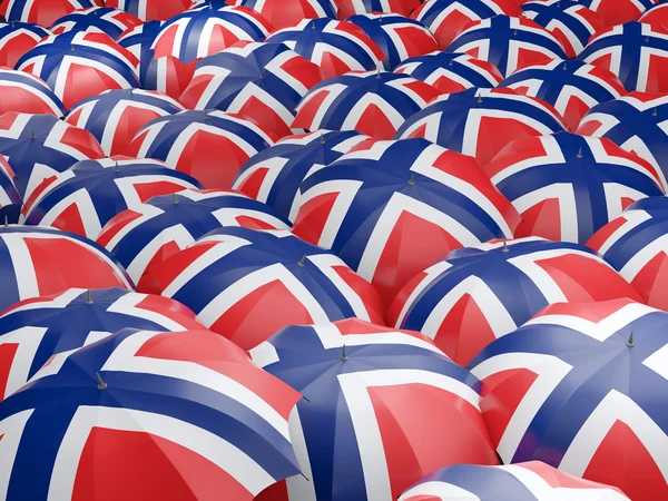 Umbrellas with flag of norway — Stock Photo, Image