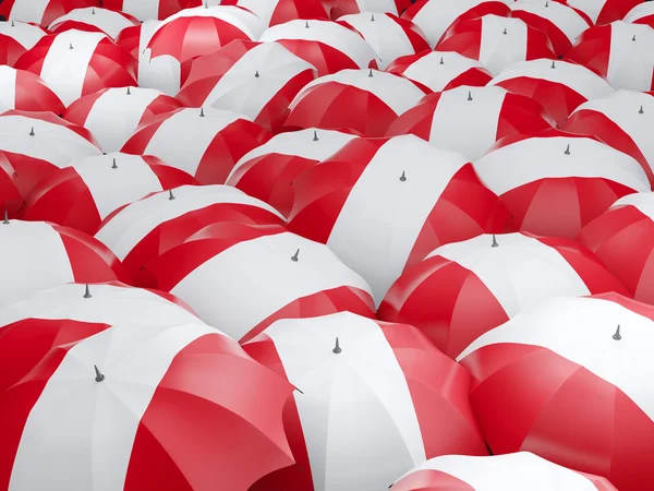 Umbrellas with flag of peru — Stock Photo, Image