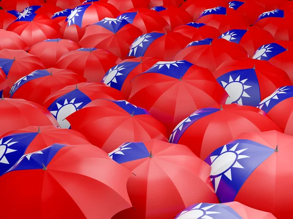 중화민국의 국기와 우산 — 스톡 사진