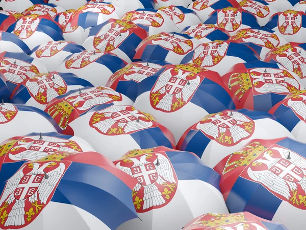 Paraguas con bandera de serbia — Foto de Stock