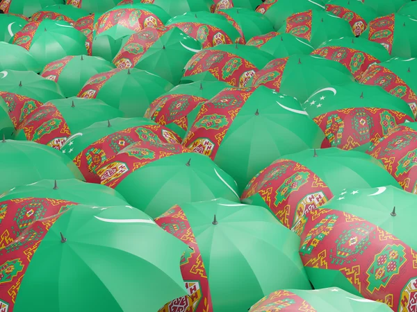 투르크메니스탄의 국기와 우산 — 스톡 사진