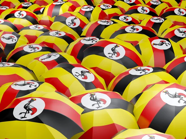 Paraplyer med flagga uganda — Stockfoto