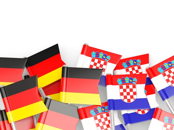 Banderas de Alemania y Croacia aisladas sobre blanco — Foto de Stock
