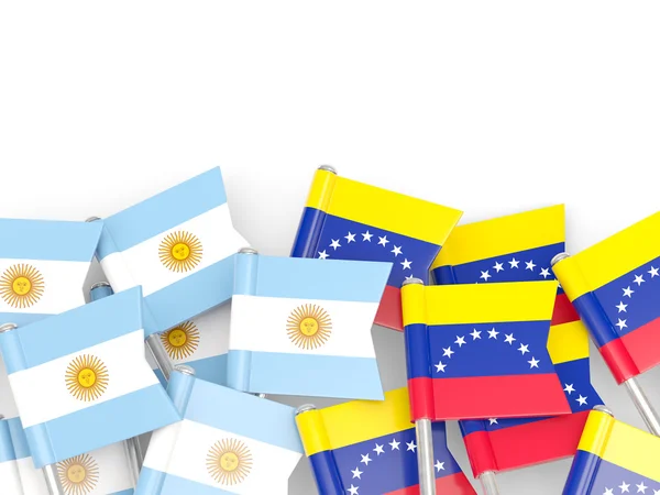 Argentína és Venezuela elszigetelt fehér — Stock Fotó