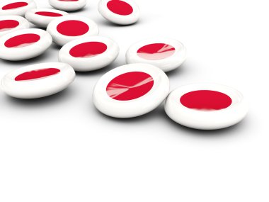 Japonya, yuvarlak düğmeleri bayrak