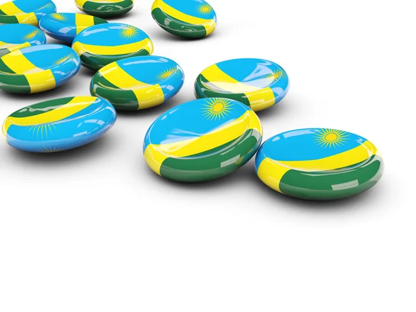 Drapeau de rwanda, boutons ronds — Photo