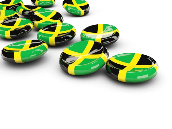 Vlajka Jamajky, oblá tlačítka — Stock fotografie