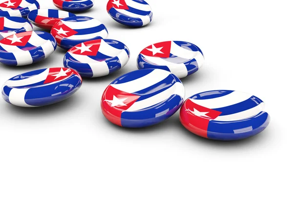 Flagga för Kuba, runda knappar — Stockfoto