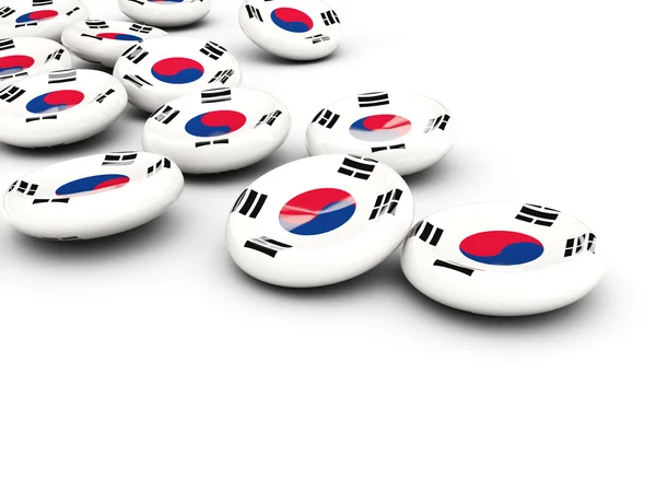 Vlajka Korea jih, oblá tlačítka — Stock fotografie