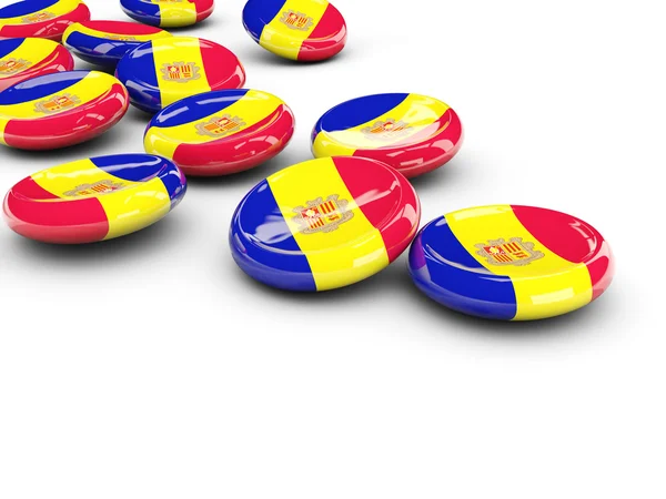 Flag of andorra, round buttons — Stock Photo, Image