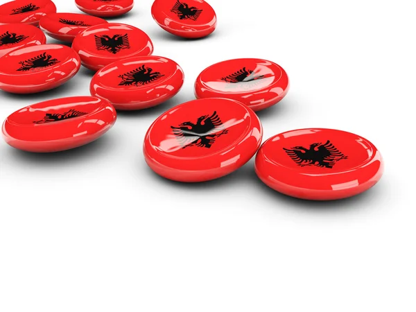 Bandeira de albania, botões redondos — Fotografia de Stock