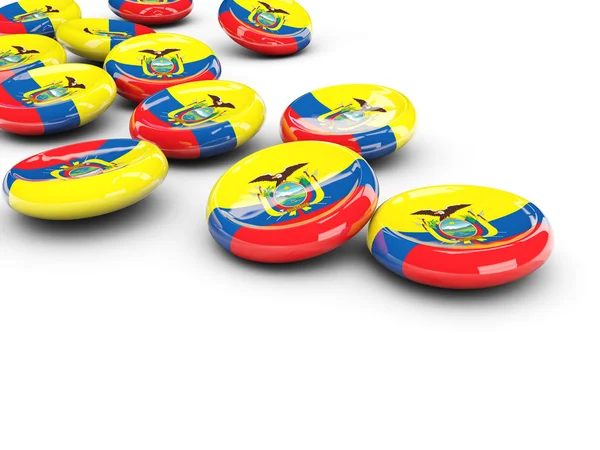 Flaga Ekwadoru, okrągłe przyciski — Zdjęcie stockowe