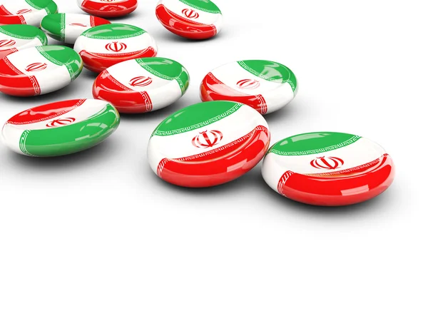 Vlag van iran, ronde knoppen — Stockfoto